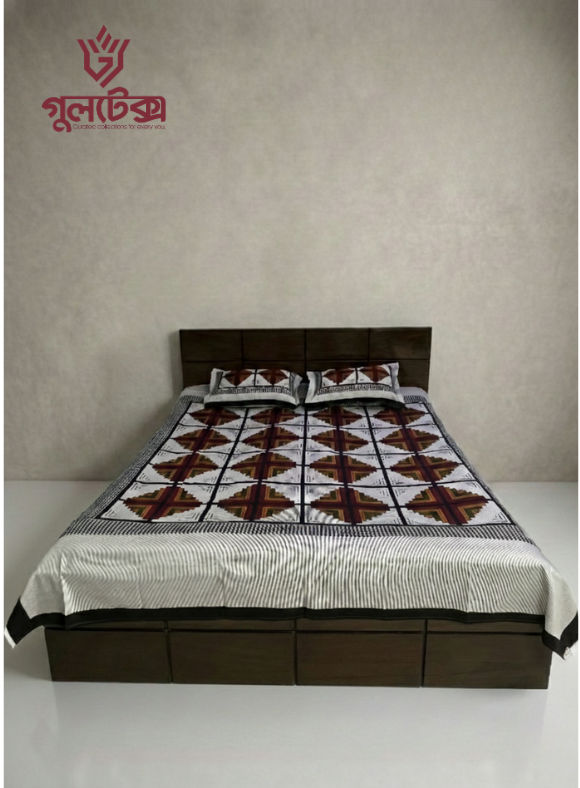 GultexBD jamdani print bedsheet, Gultex jamdani bedsheet Bangladesh, white red jamdani bedsheet Gultex, GultexBD traditional jamdani bedsheet, Gultex cotton jamdani bedsheet, GultexBD bengali jamdani design bedsheet, Gultex home decor jamdani bedsheet, GultexBD ethnic jamdani bedsheet, Gultex white red bedsheet Bangladesh