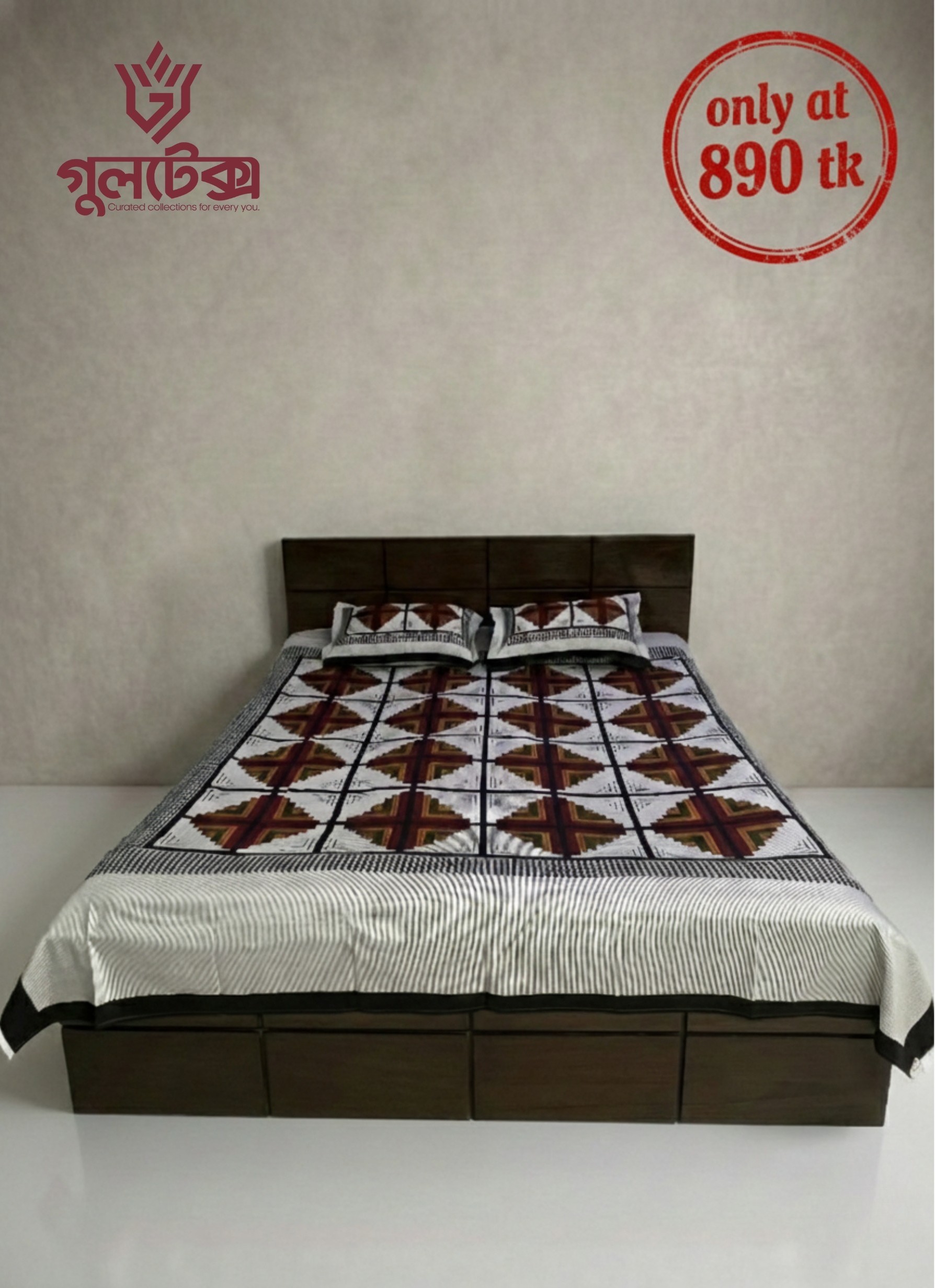 GultexBD jamdani print bedsheet, Gultex jamdani bedsheet Bangladesh, white red jamdani bedsheet Gultex, GultexBD traditional jamdani bedsheet, Gultex cotton jamdani bedsheet, GultexBD bengali jamdani design bedsheet, Gultex home decor jamdani bedsheet, GultexBD ethnic jamdani bedsheet, Gultex white red bedsheet Bangladesh
